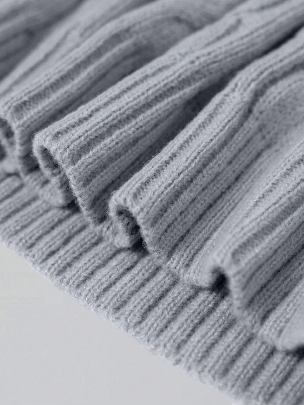 Grey Regular Fit Men's Rib-Knit Half-Zip Knit Polo Sweater